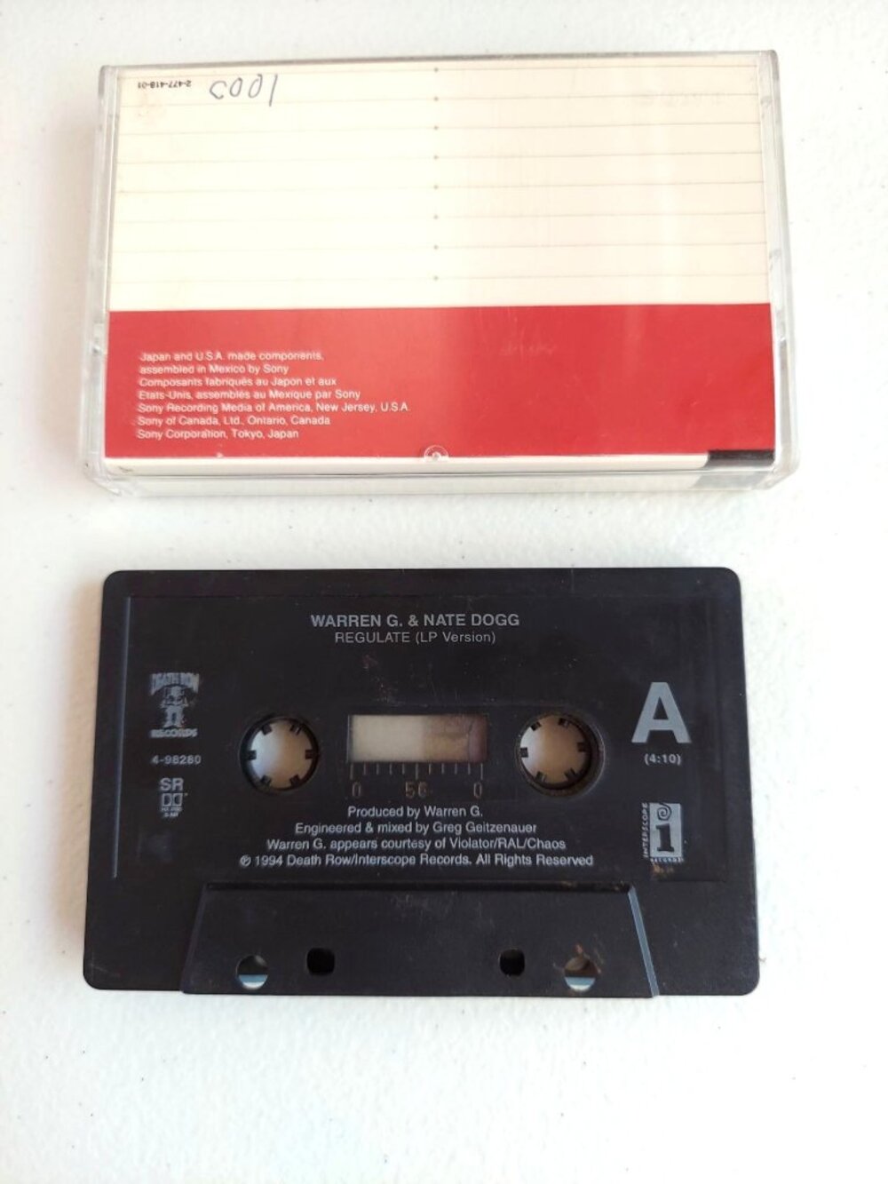 Warren G. & Nate Dogg ‎Regulate Cassette Tape Single Above The Rim Rap Hip Hop